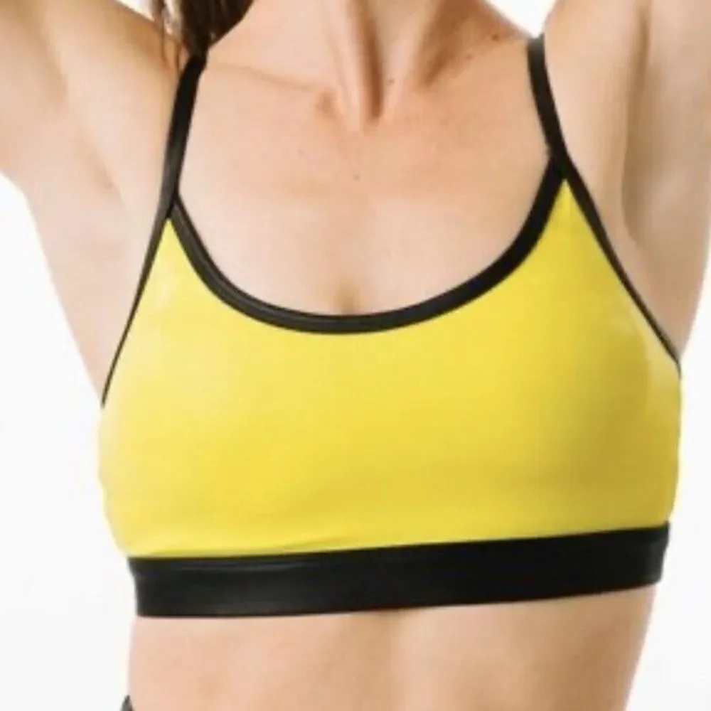 NWT Zyia Active Womens Yellow Light N Tight Adjustable Strap Sports Bra‎ XXL